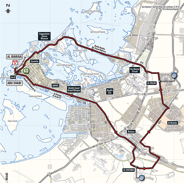 Abu Dhabi Tour stage 3 map
